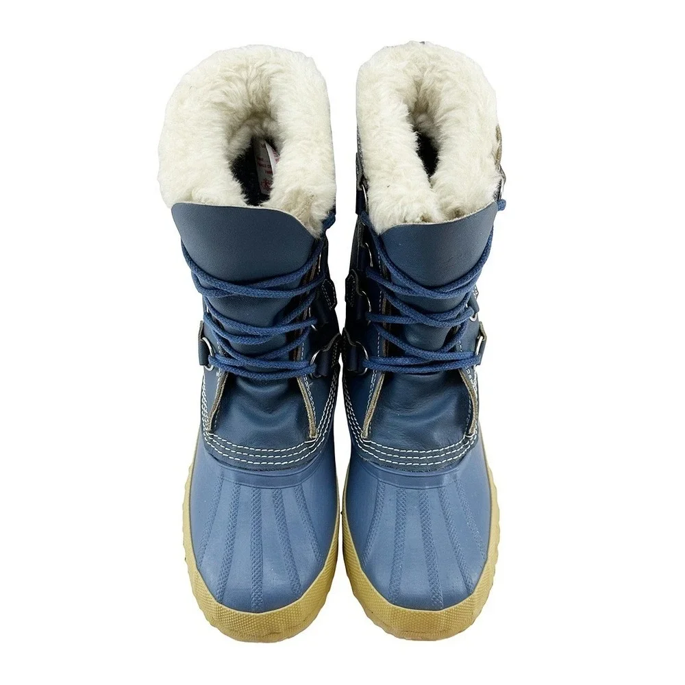 SOREL Vintage Manitou Wool‎ Lined Winter Snow Boots • 5 • blue • gorpcore ski